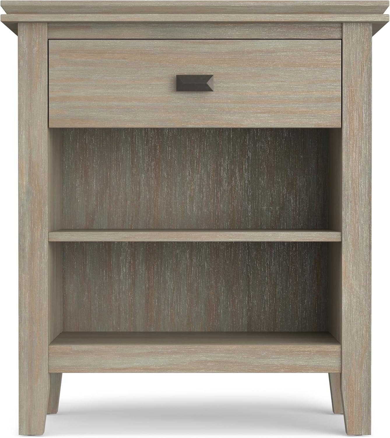 Simpli Home Artisan 24"W Solid Wood Nightstand with Drawer and Shelves