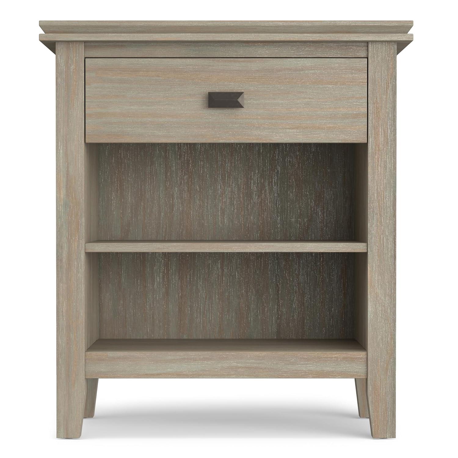 Simpli Home Artisan 24"W Solid Wood Nightstand with Drawer and Shelves