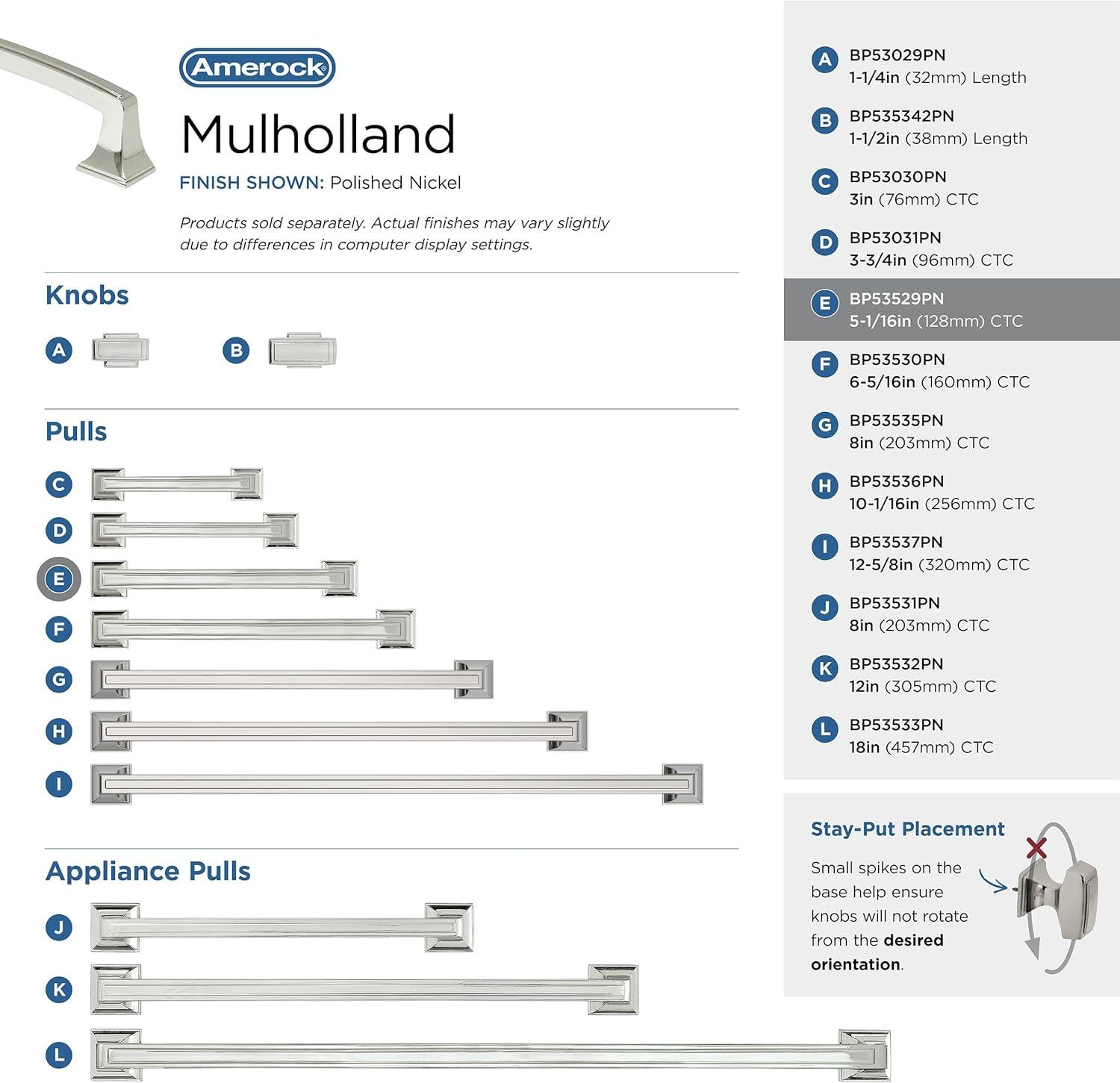 Mulholland - 5 1/16" Center to Center Bar Pull