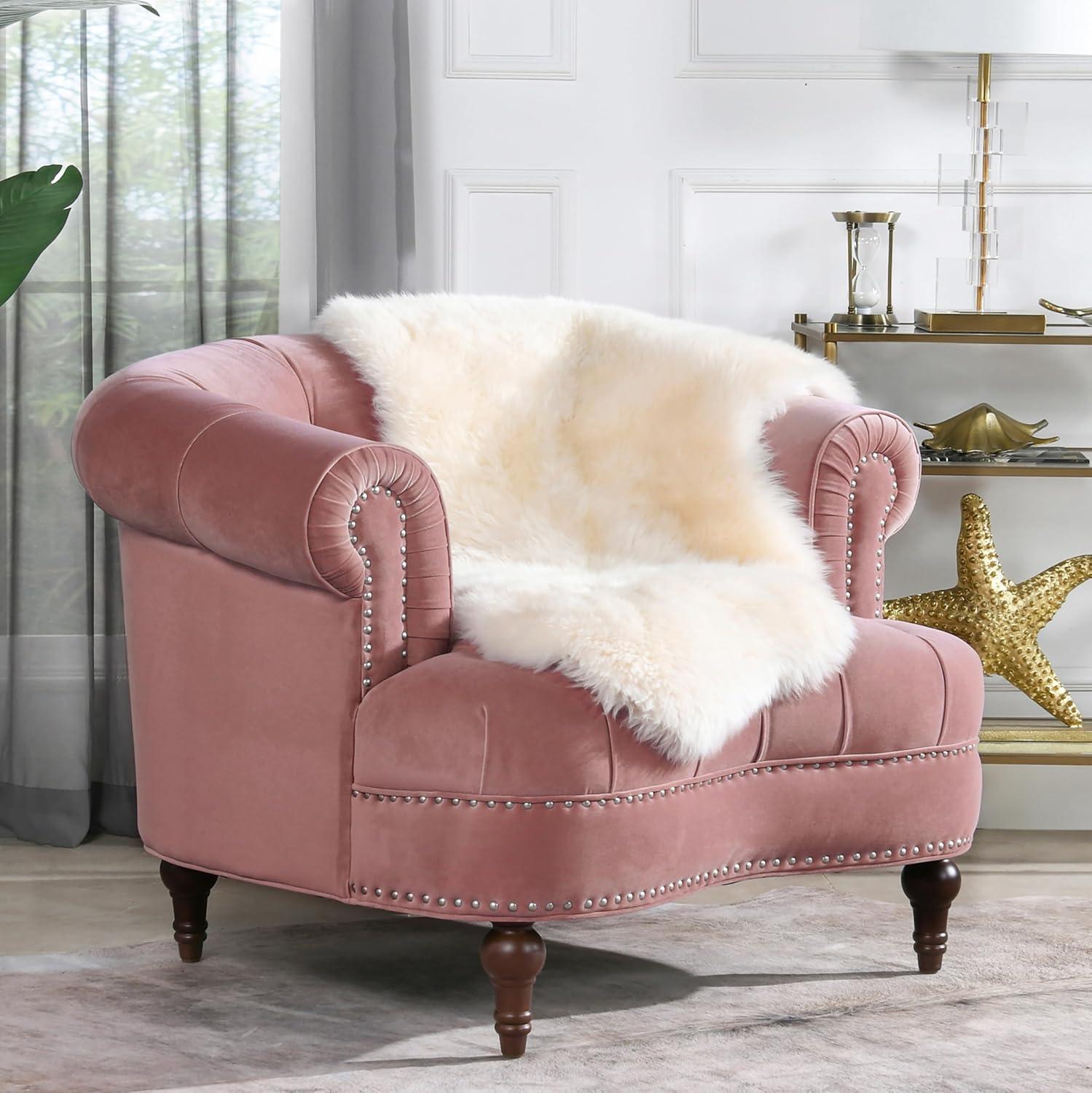 La Rosa Ash Rose Velvet Traditional Accent Chair