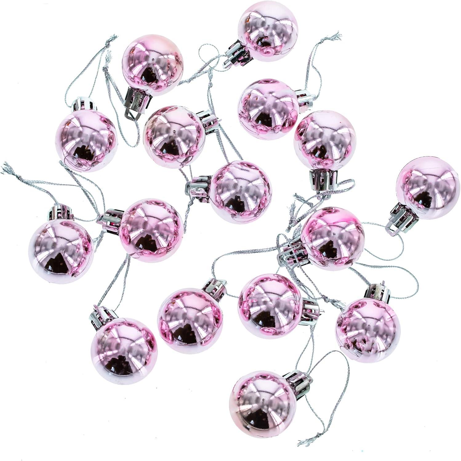 Elegant Set of 40-Piece Pink Ball Christmas Ornaments