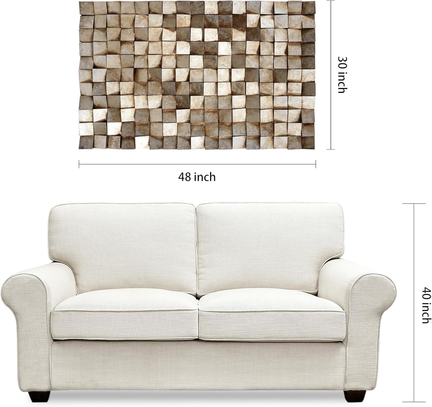 Empire Art Direct Textured 1 Metallic Hand Painted 3D Rugged Wooden Blocks Wall Art, 48" x 30"
