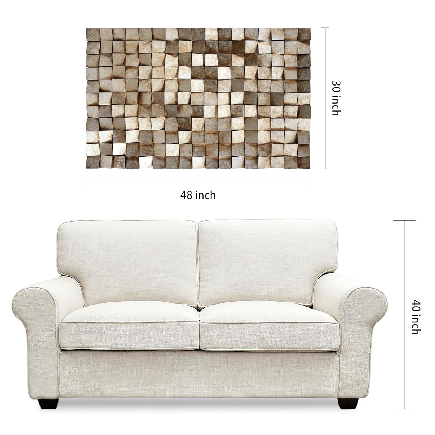 Empire Art Direct Textured 1 Metallic Hand Painted 3D Rugged Wooden Blocks Wall Art, 48" x 30"