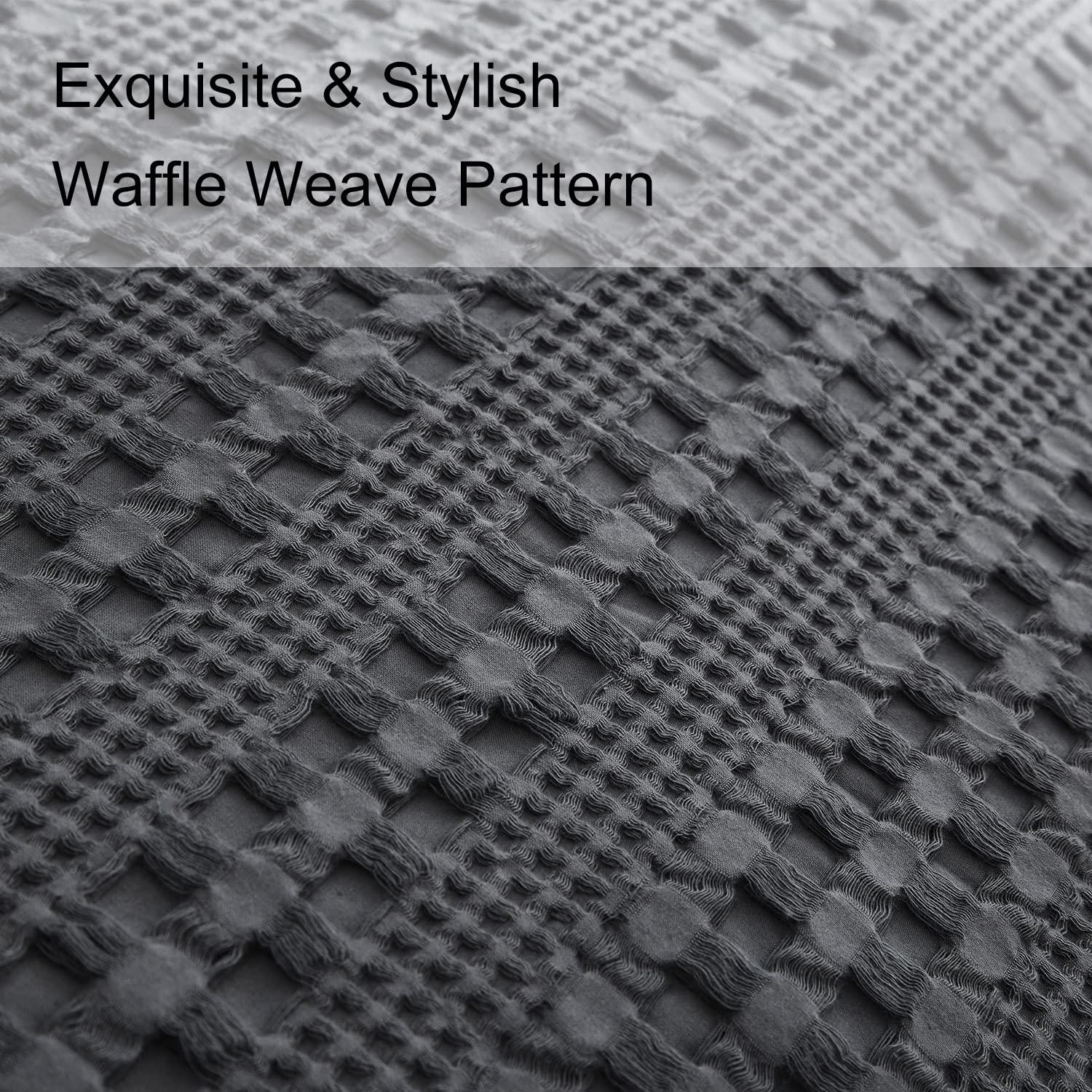 XXZH 100% Cotton Waffle Weave Euro Sham Covers, 2 Pack 26" x 26" Pillow Covers for Elegant Home Decorative, No Insert, Decorative Euro Throw Pillow Covers for Bed Couch Sofa, Oatmeal