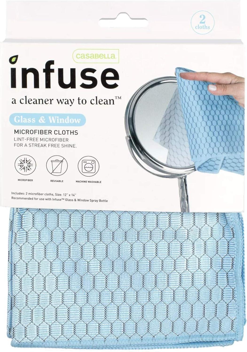 Infuse Glass & Window Microfiber Cloths, 2 Count