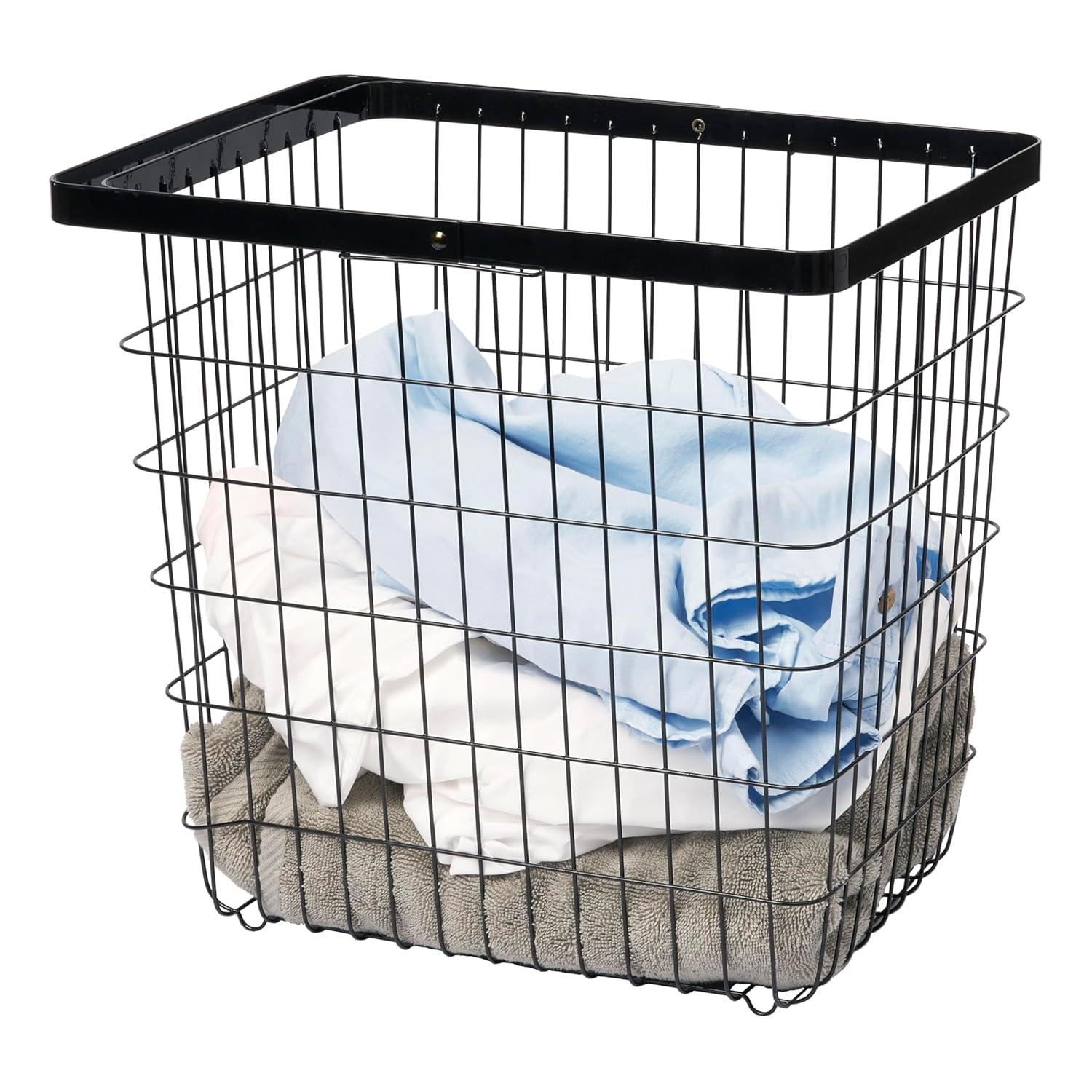 Yamazaki Home Yamazaki Home Laundry Basket, Storage Hamper, Large, Steel, Large, 8.75 gallons, 33 liters