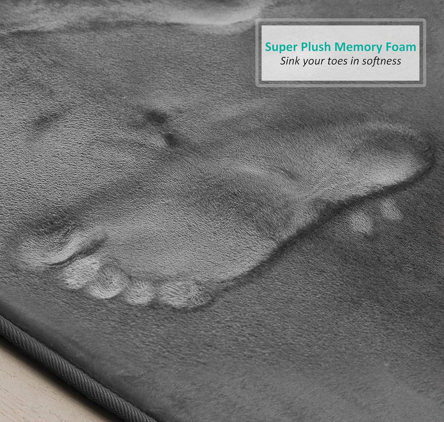 Clara Clark Ultra Soft and Absorbent Memory Foam Bath Rug Set with Non-Slip Backing