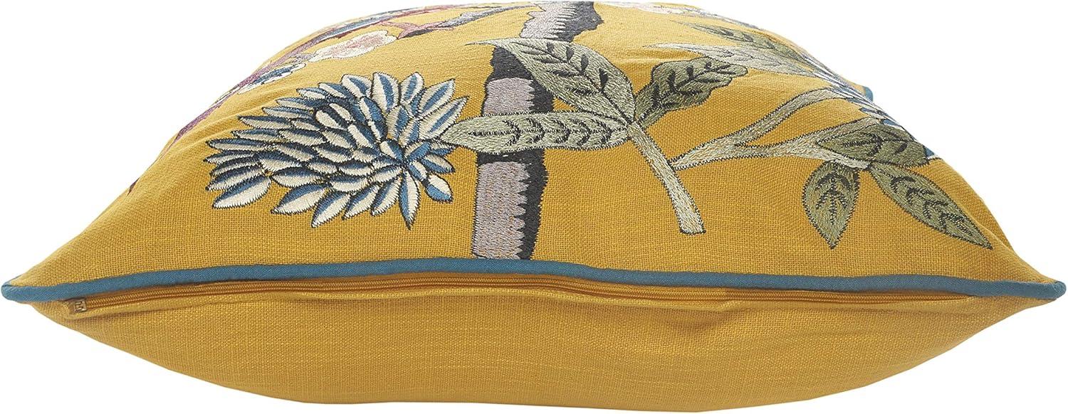 Maude Embroidered Cotton Throw Pillow