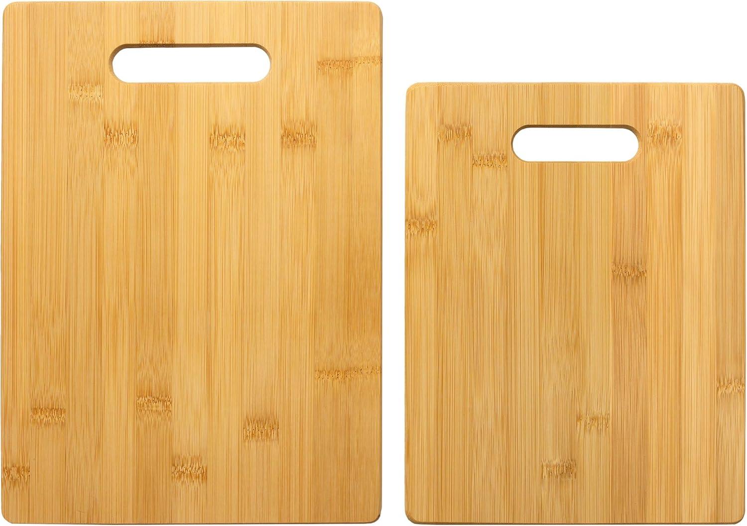 Natural Bamboo Rectangular Cutting Board Set, 2 Pieces