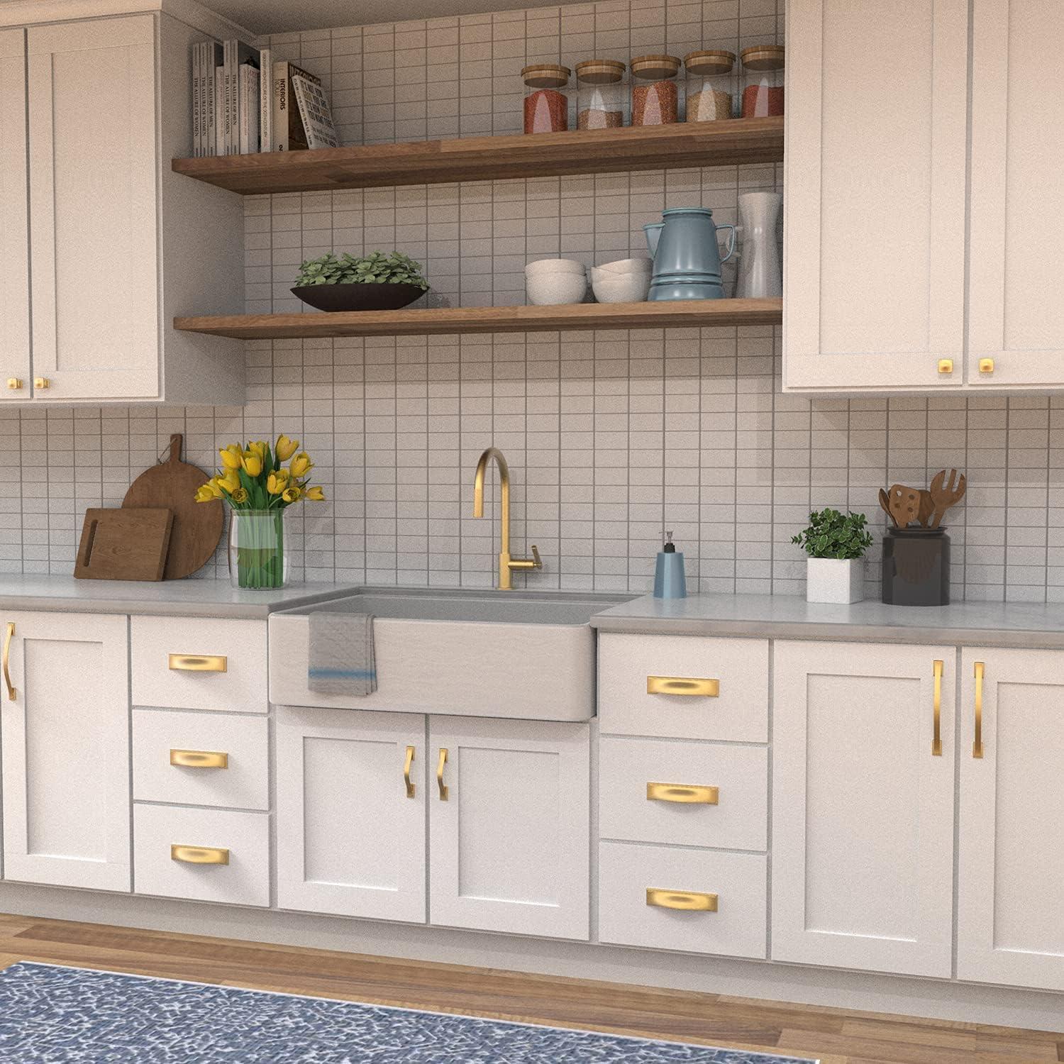 Dover Kitchen Cabinet Handles, Solid Core Drawer Pulls for Cabinet Doors, 5-1/16" (128mm)