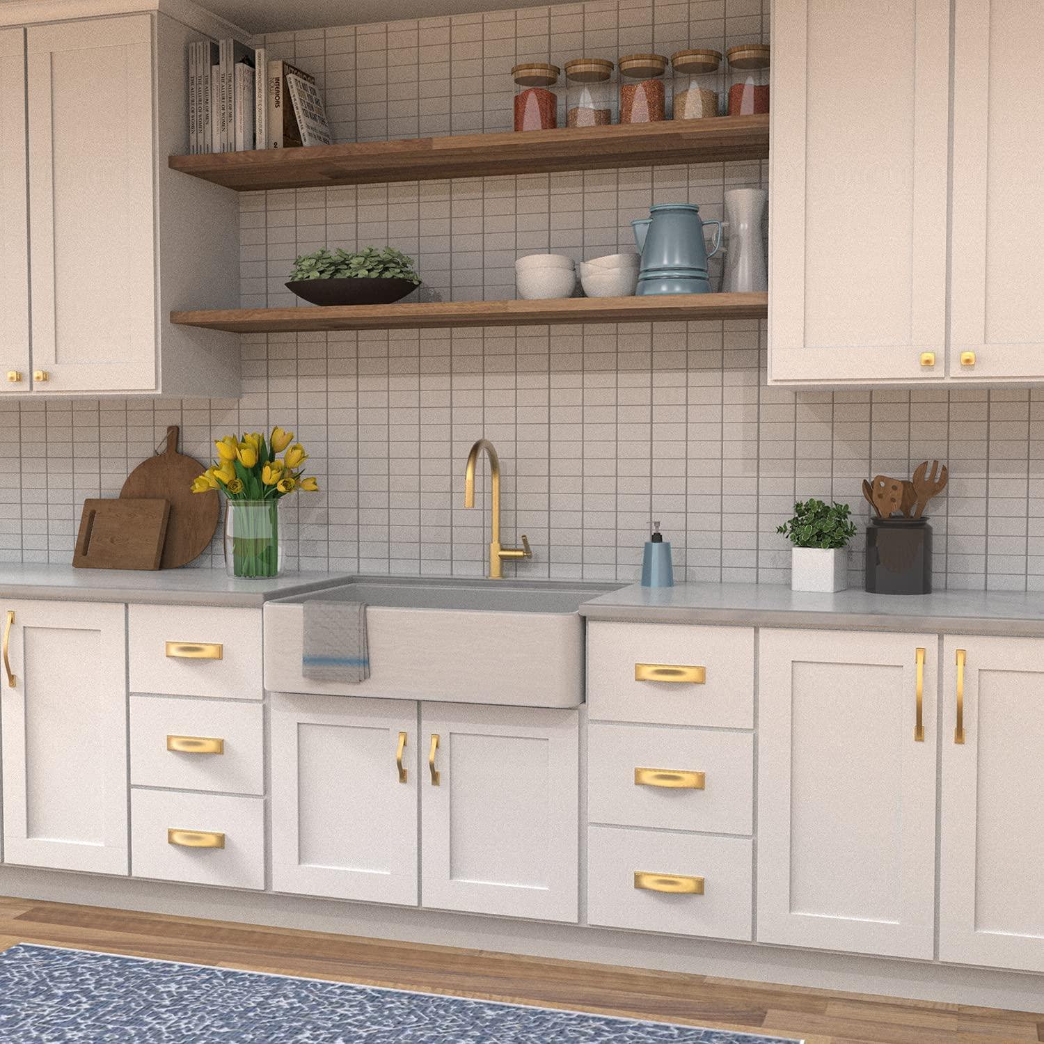 Dover Kitchen Cabinet Handles, Solid Core Drawer Pulls for Cabinet Doors, 5-1/16" (128mm)