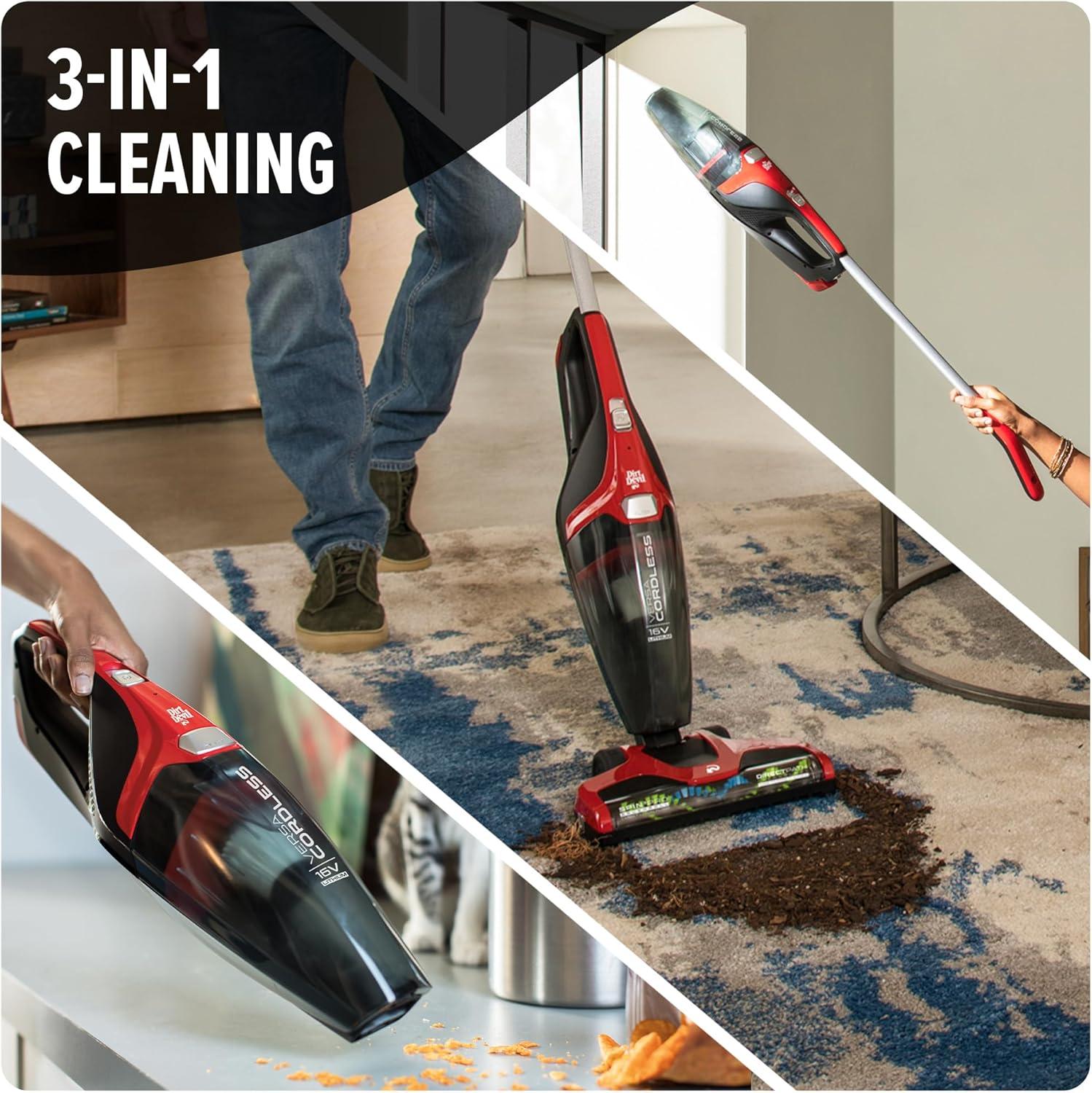 Dirt Devil Versa 3-In-1 Cordless Stick Vacuum Cleaner with Removable Hand Held Vacuum - BD22025V