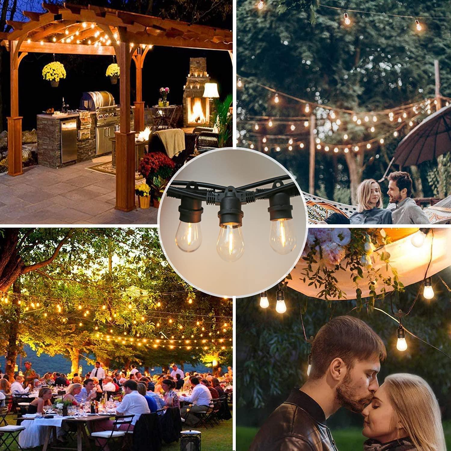 Svater Replacement Bulbs for Outdoor String Lights, 15 Pack S14 LED Bulbs for Patio, E26 Base 1W Bulb Equal to 11W Incandescent, Dimmable,Shatterproof 2700K Warm White