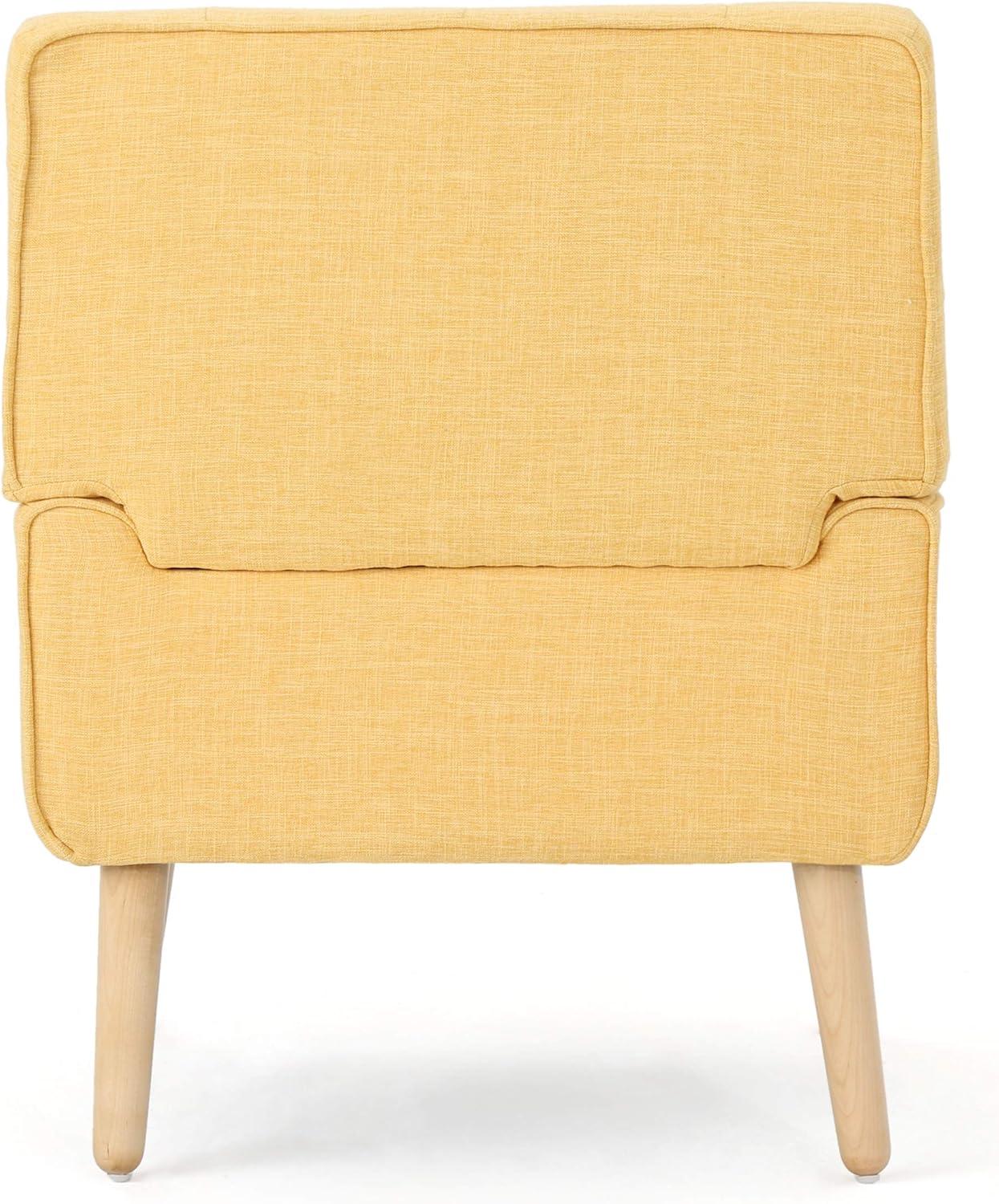 Christopher Knight Home Eilidh Mid Century Tufted Accent Chair Muted Yellow: Polyester Upholstery, Hardwood Frame