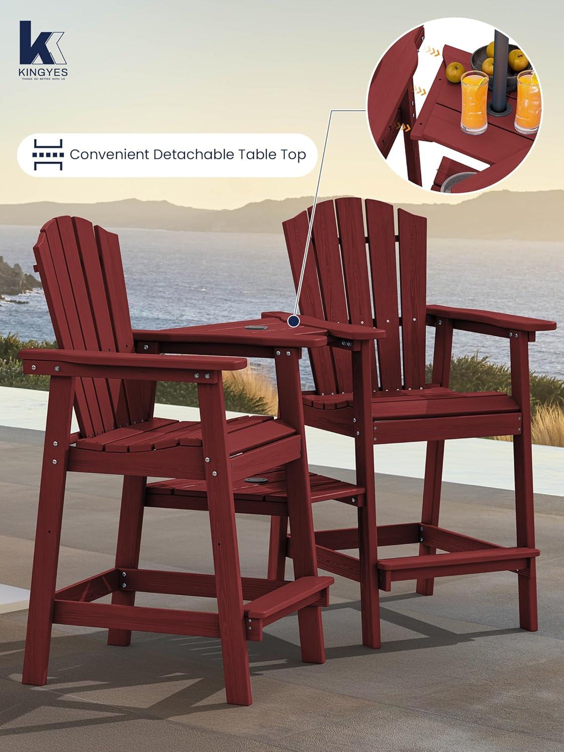 Rosecliff Heights Wolak HDPE Outdoor Adirondack Chair Set With Table
