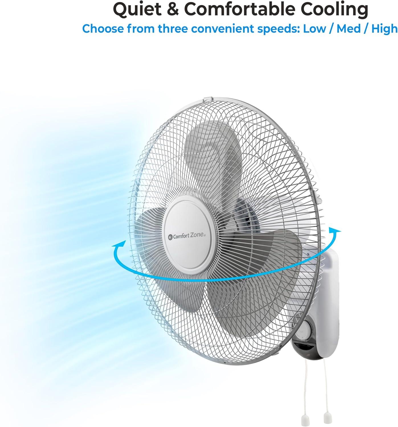 Comfort Zone 16" Wall Mount Fan