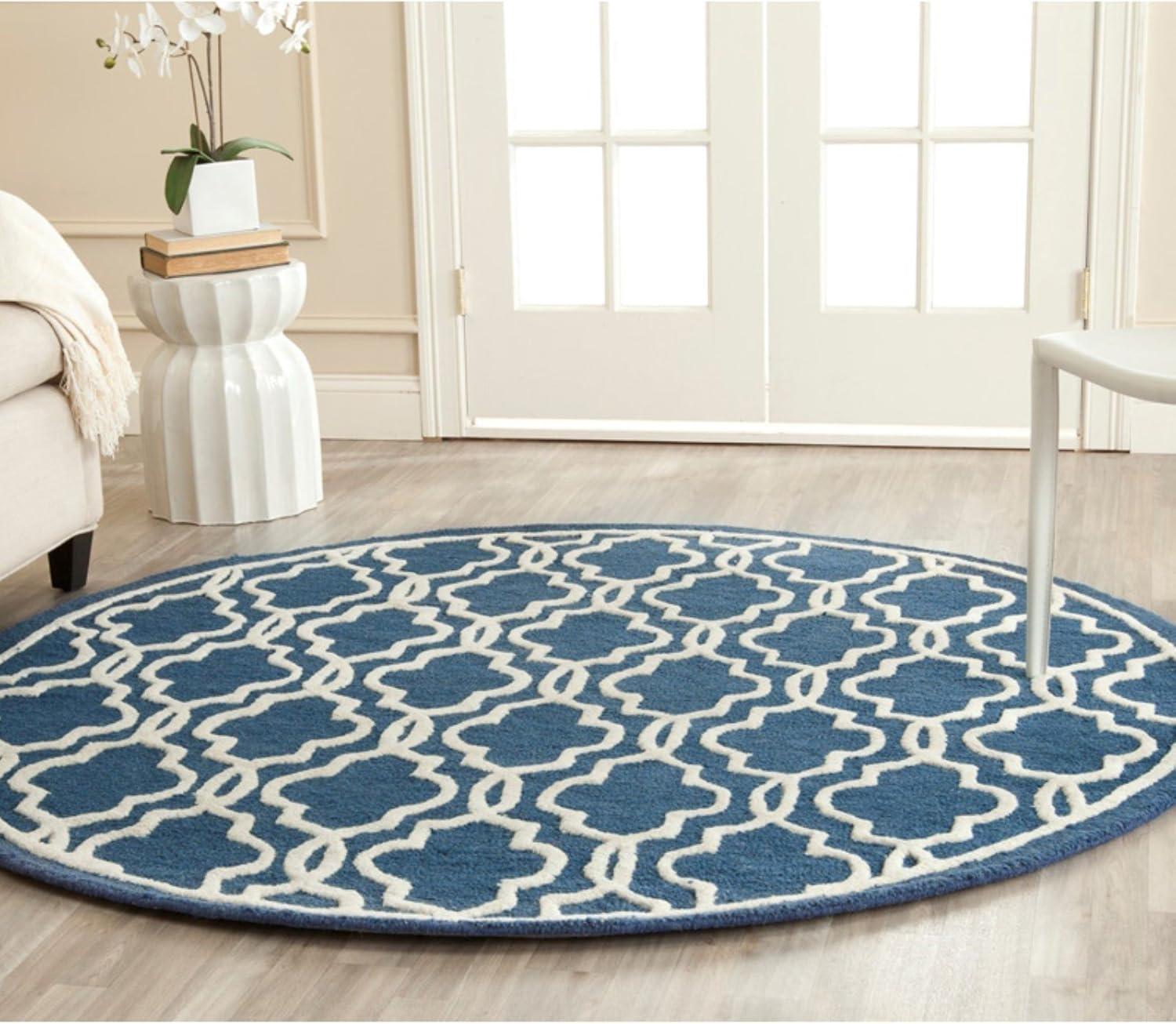 SAFAVIEH Cambridge Kyle Geometric Wool Area Rug, Black/Ivory, 2'6" x 4'