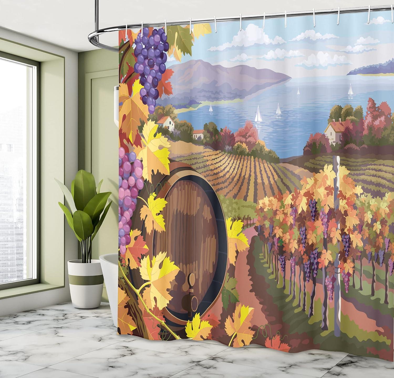 Ambesonne Retro Shower Curtain, Car Wash Sign Commercial, 69"Wx70"L, Red Teal