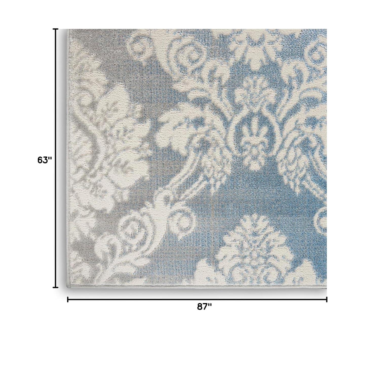 Nourison Elation ETN03 Indoor only Area Rug - Ivory Blue 5'3" x 7'3"