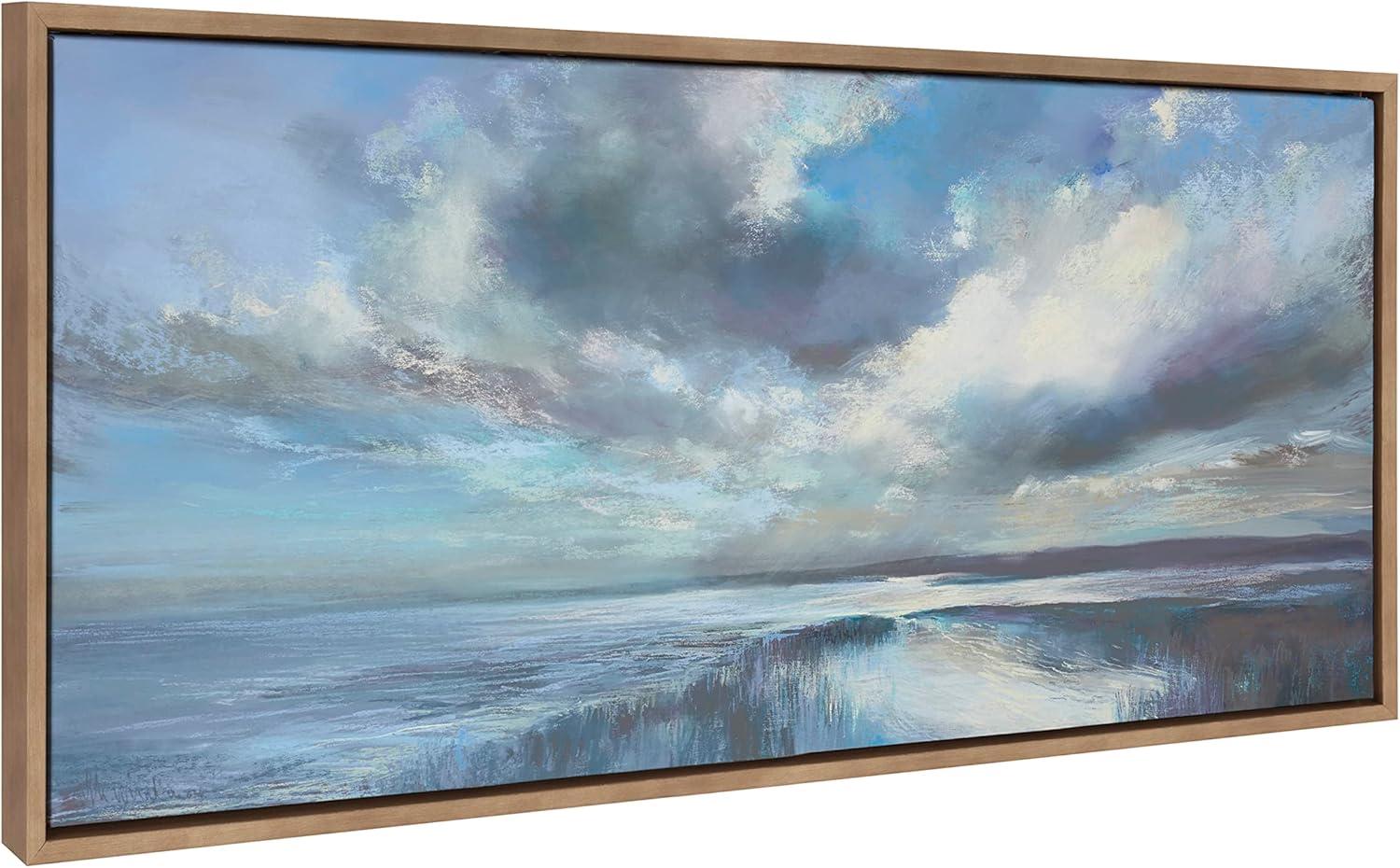 18" x 40" Sylvie The Tide Waits for No Man Framed Canvas by Nel Whatmore - Kate & Laurel All Things Decor