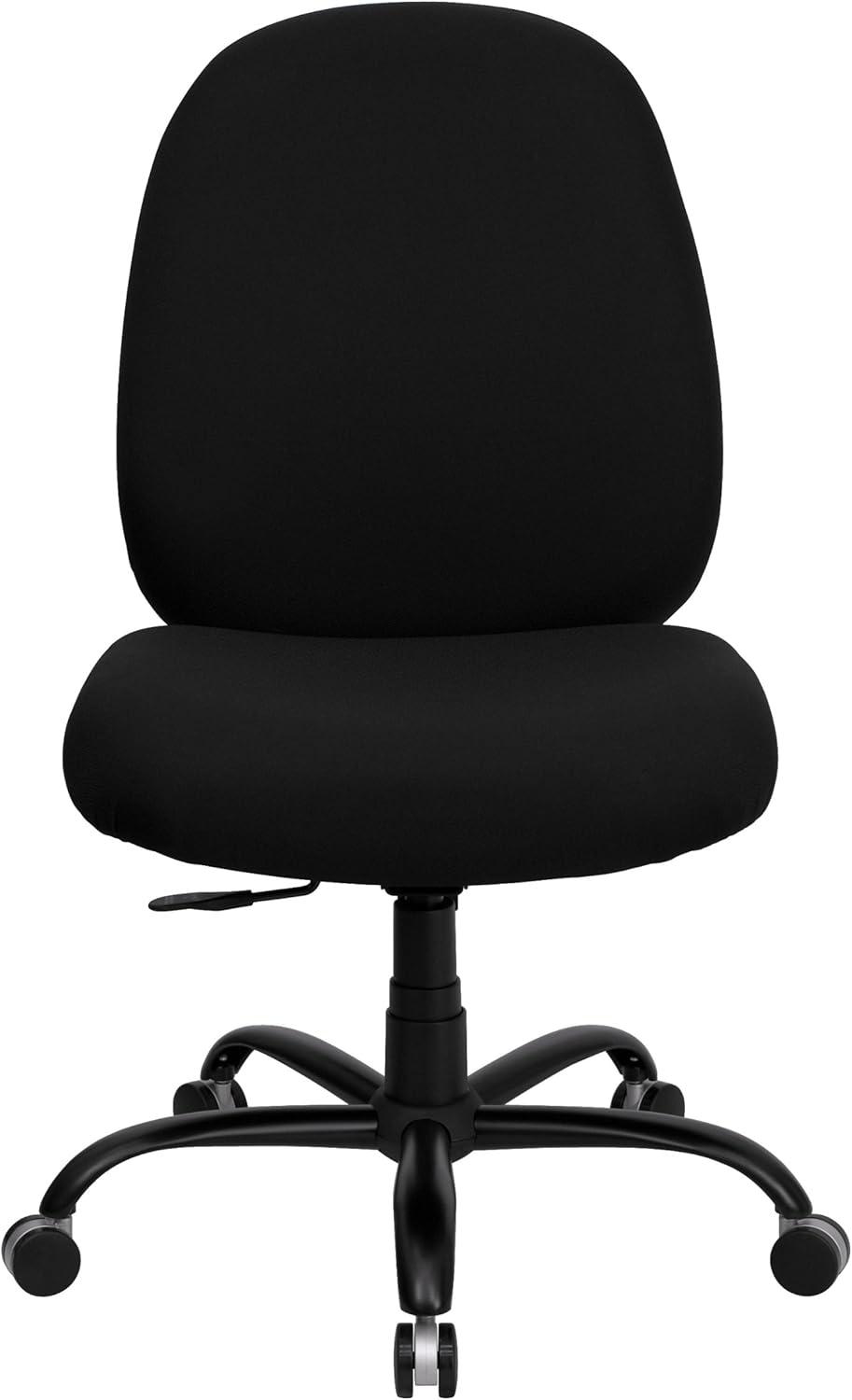 BizChair Big & Tall 400 lb. Rated High Back Black Fabric Executive Swivel Ergonomic Office Chair with Adjustable Back