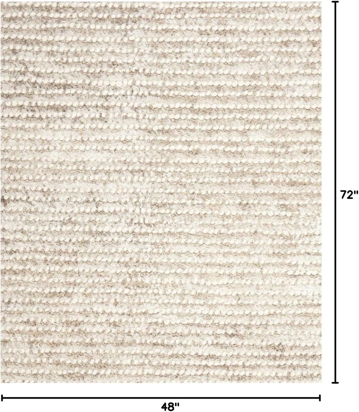 Classic Shag SG640 Hand Woven Area Rug - White/Beige - 4'x6' - Safavieh.
