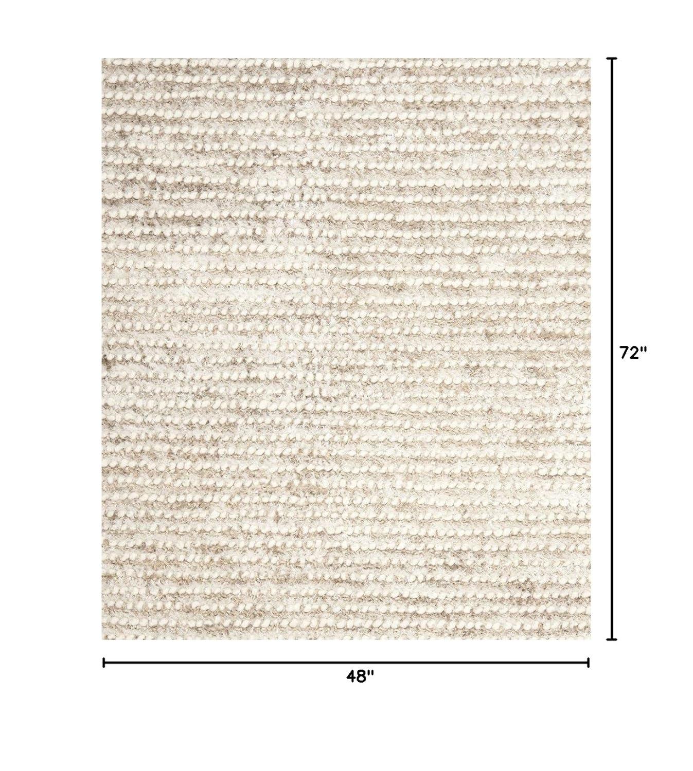 Classic Shag SG640 Hand Woven Area Rug - White/Beige - 4'x6' - Safavieh.