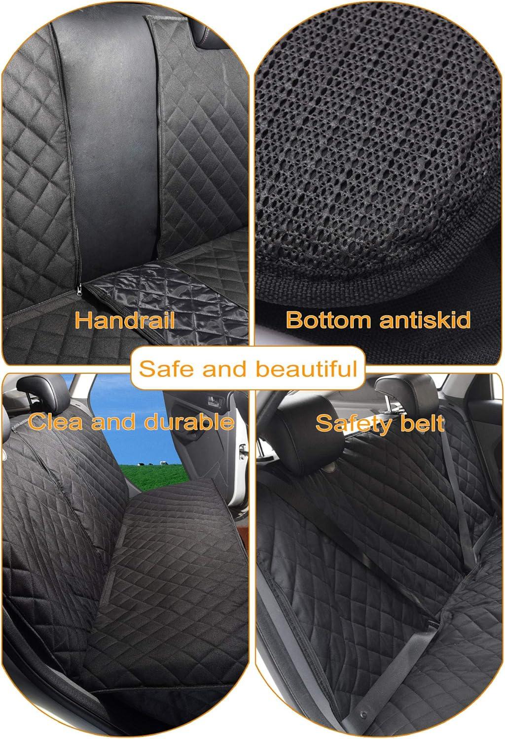 XL Black Quilted Waterproof Pet Car Seat Cover