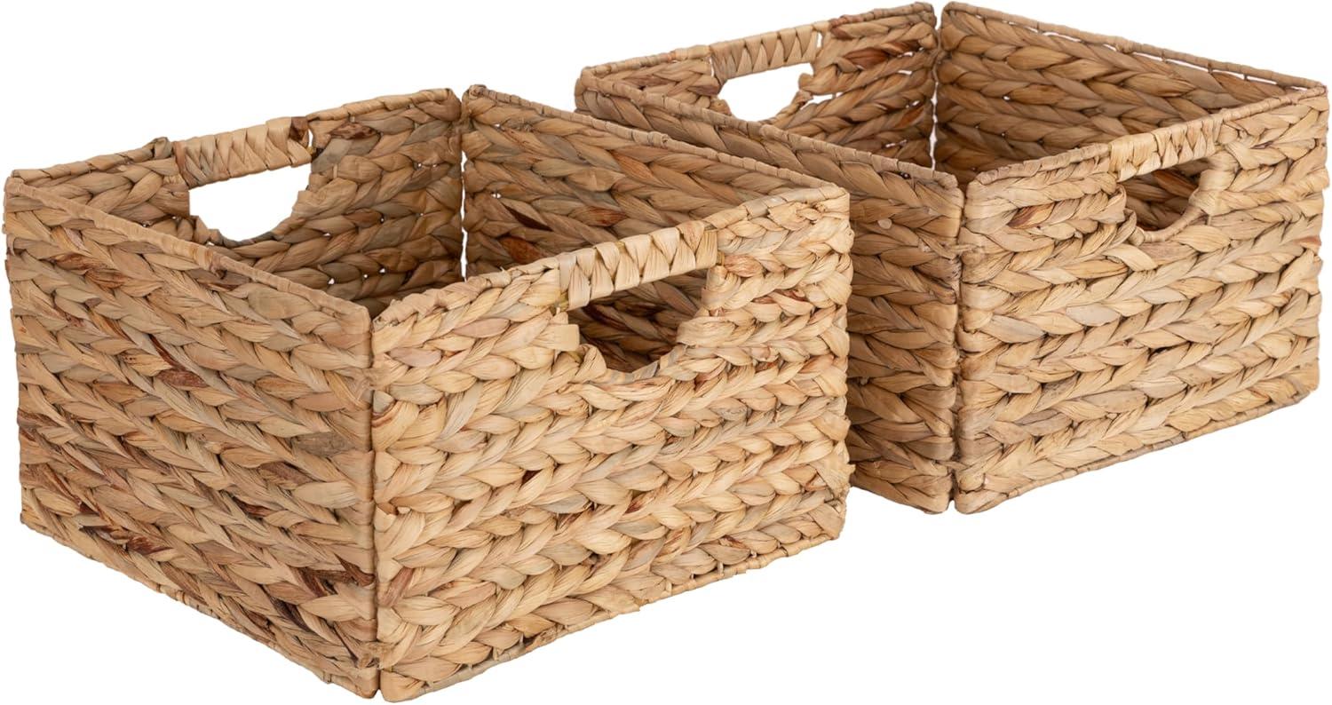 Seville Classics 13 in. x 8 in. Woven Hyacinth Storage Basket (2-Pack)-WEB168