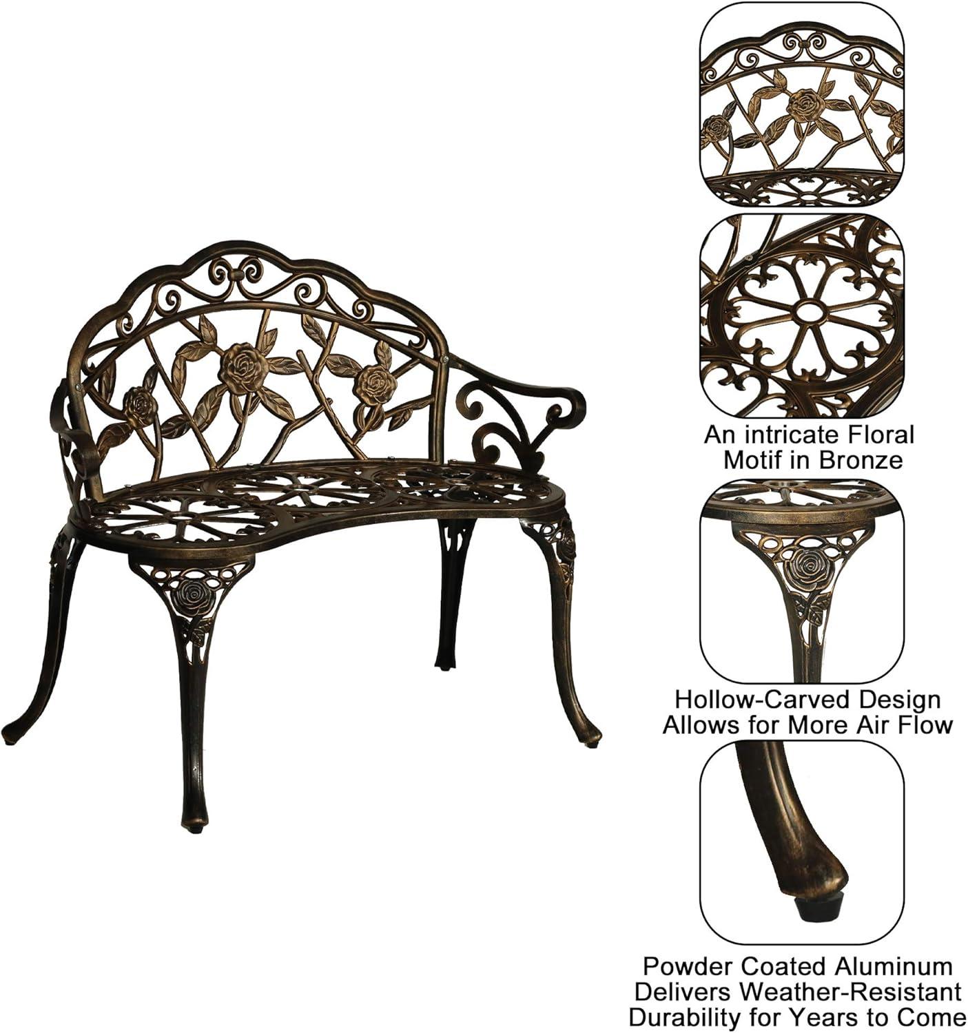 Bloomsbury Market Busselton Round 4 - Person Cast Aluminum Patio Bistro Set Brown