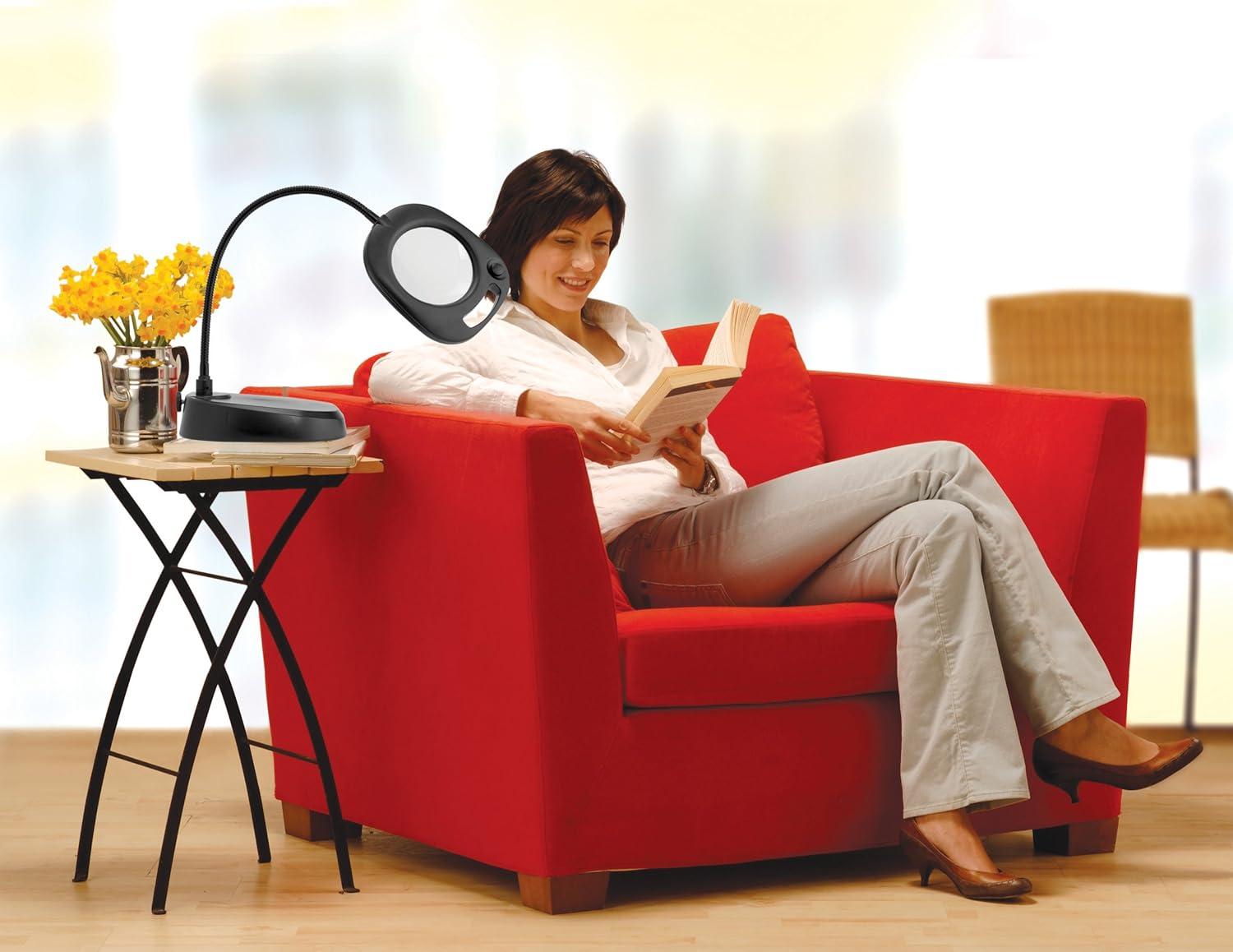 Daylight Naturalight LED 5" Floor Magnifying Light-Black