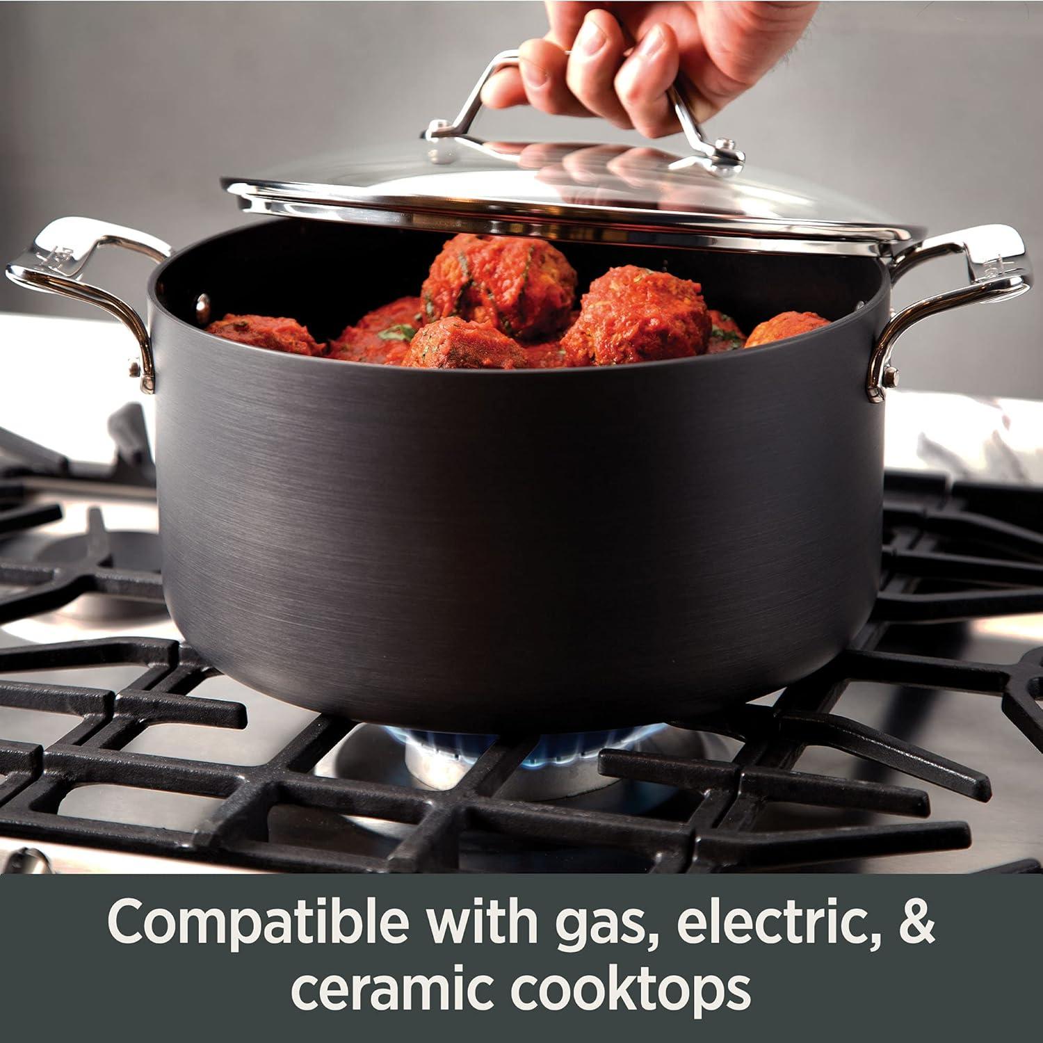 All-Clad Essentials Hard Anodized Nonstick Cookware Set, 4-piece Fry & Saute Set