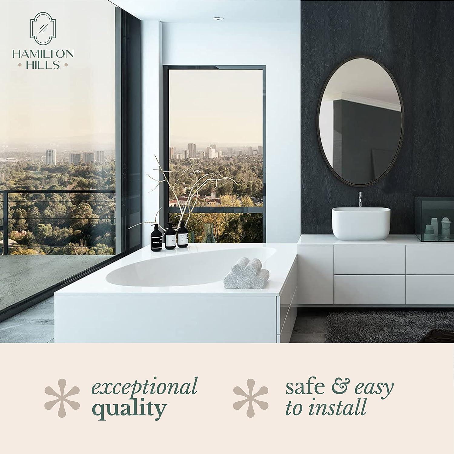 Hamilton Hills 24" x 36" Oval Wenge Framed Wall Mirror