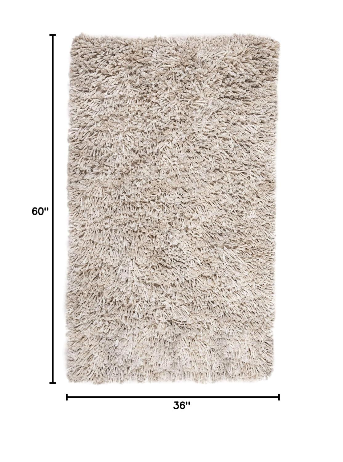 Rio Shag SG960 Hand Loomed Indoor Accent Rug - Beige/Ivory - 3'x5' - Safavieh