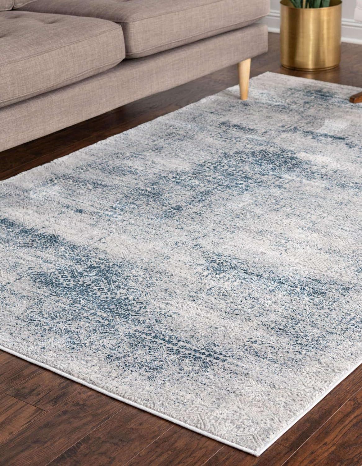 Unique Loom Finsbury Collection Area Rug - Sarah (6'  x 9' Rectangle Blue/Ivory)