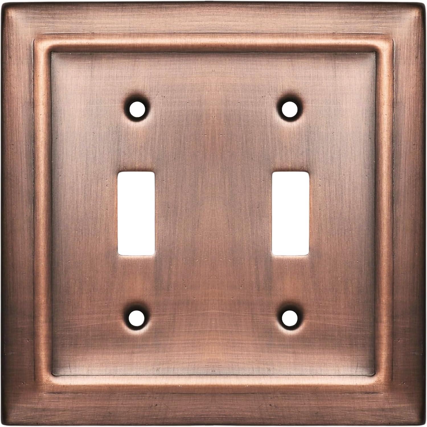 Monarch Abode Architectural 2 - Gang Toggle Light Switch Standard Wall Plate (Set of 2)