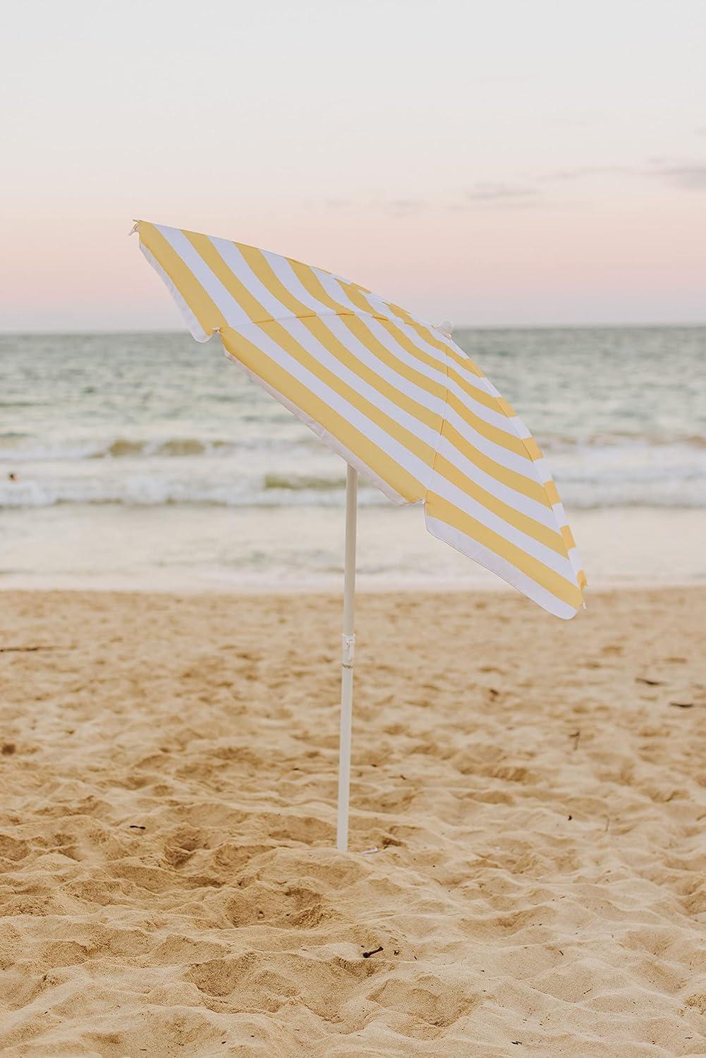 Oniva Portable Beach Stick Umbrella - Yellow Cabana Stripe