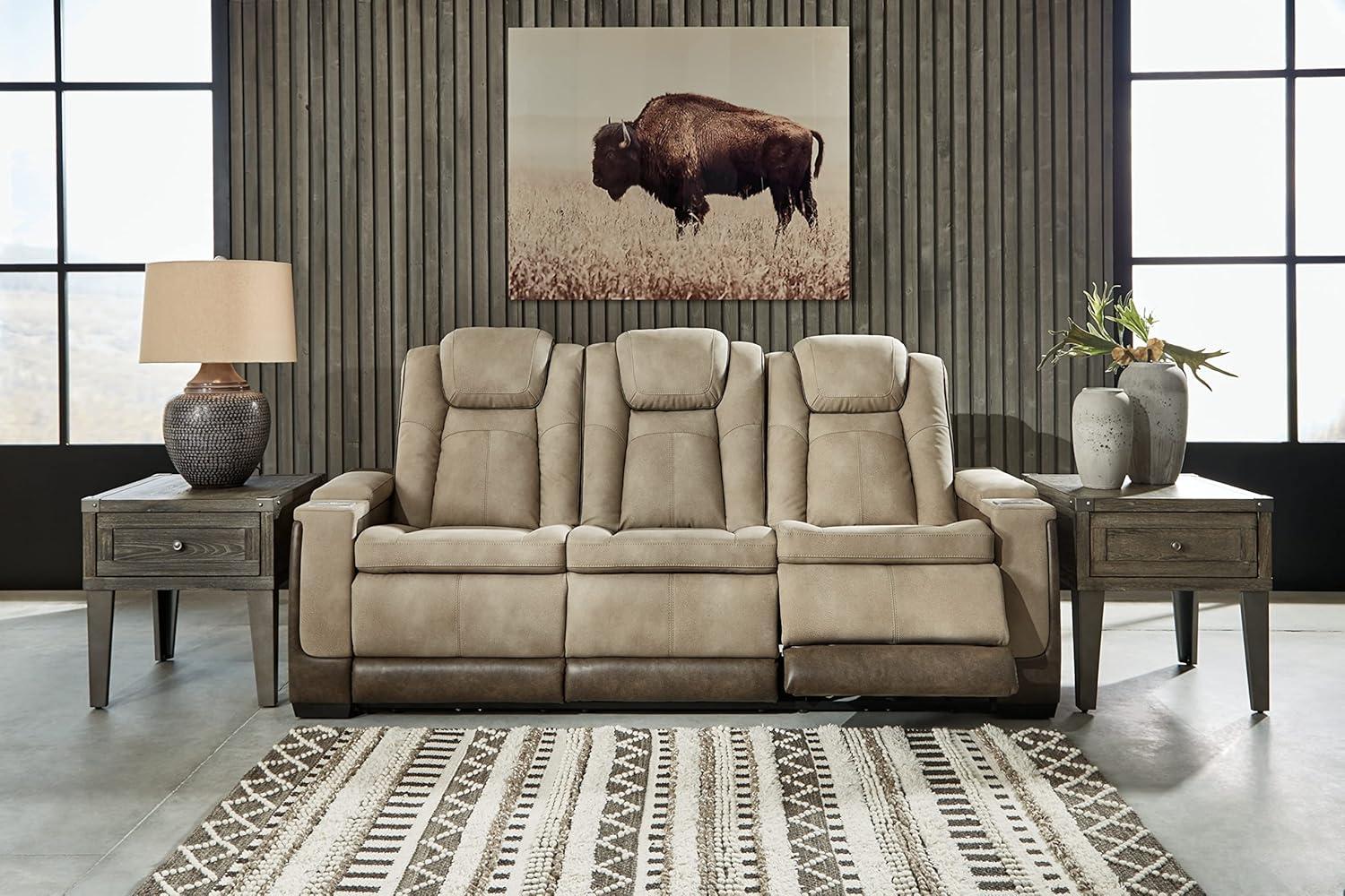 86'' Faux Leather Power Reclining Sofa