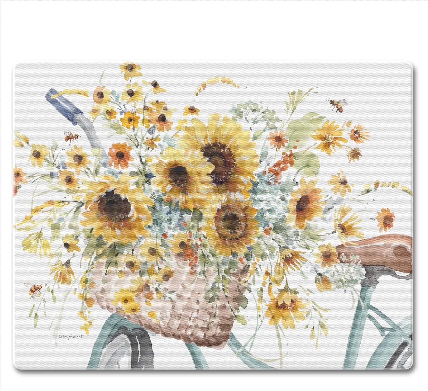 Sunflowers Forever Tempered Glass Cutting Board 10" x 8"