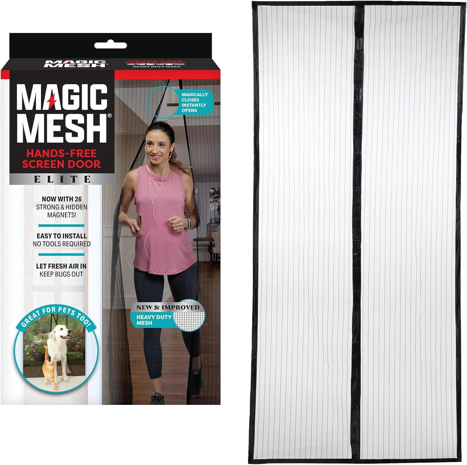 MAGIC MESH Screened Shelters Elite: Magnetic Doorway Screen, Polyester Canopy, Black, Easy Setup, 1 Door