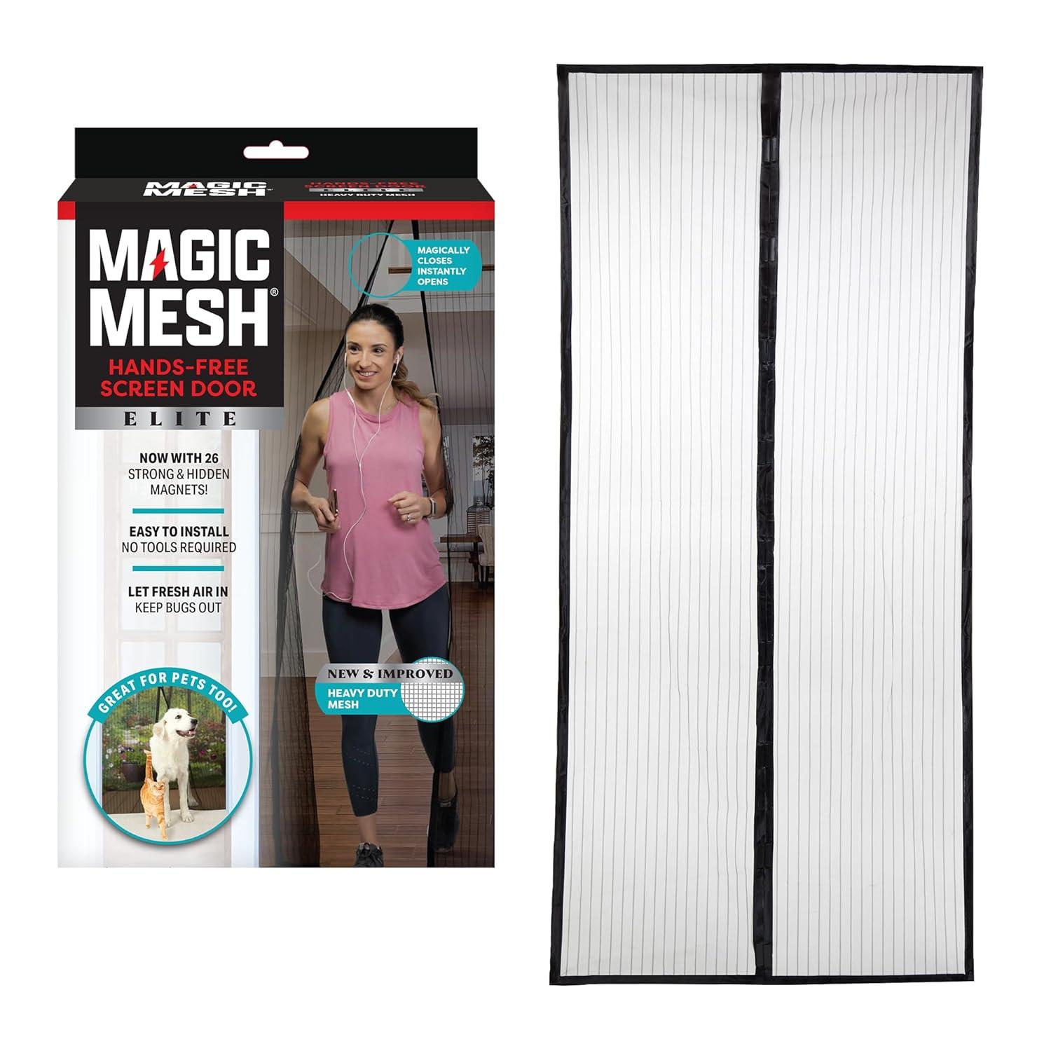 MAGIC MESH Screened Shelters Elite: Magnetic Doorway Screen, Polyester Canopy, Black, Easy Setup, 1 Door