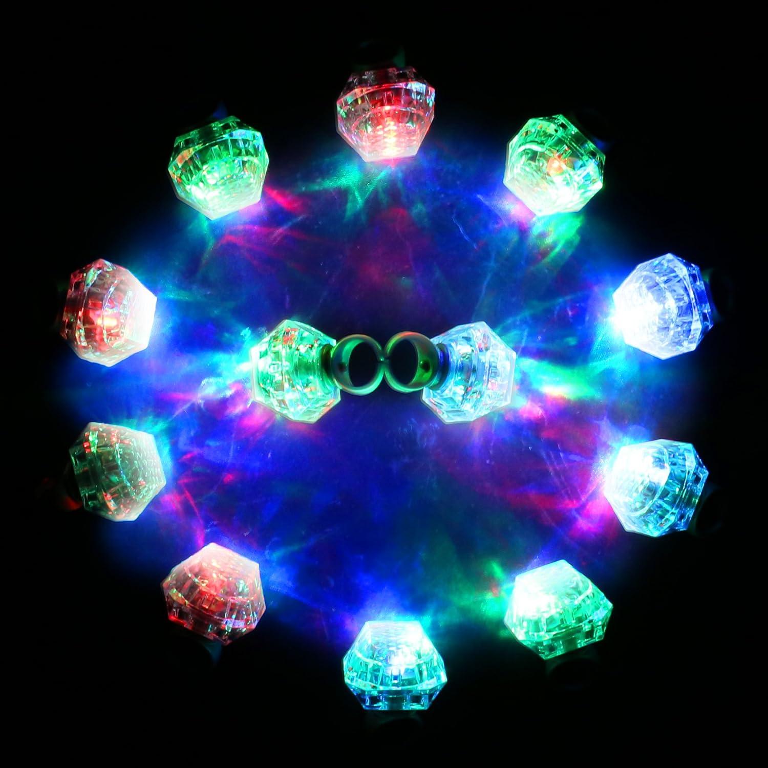 13 Pack Led Light up Rings for Women Bachelorette Party Favors Toys, Diamond Flashing Rings for Birthday Weddings Bridal Shower Decorations Supplies