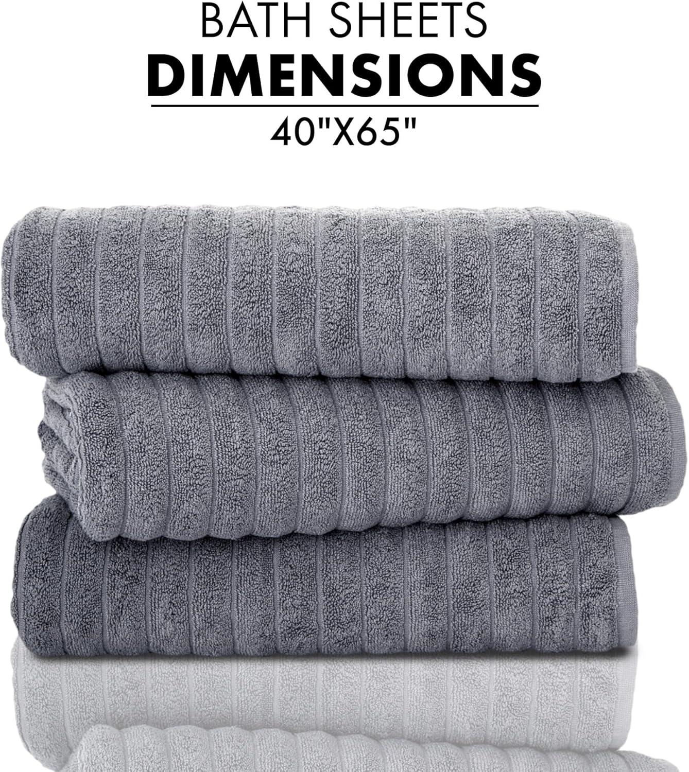 Oversized Grey Turkish Cotton Kids Washcloth Set