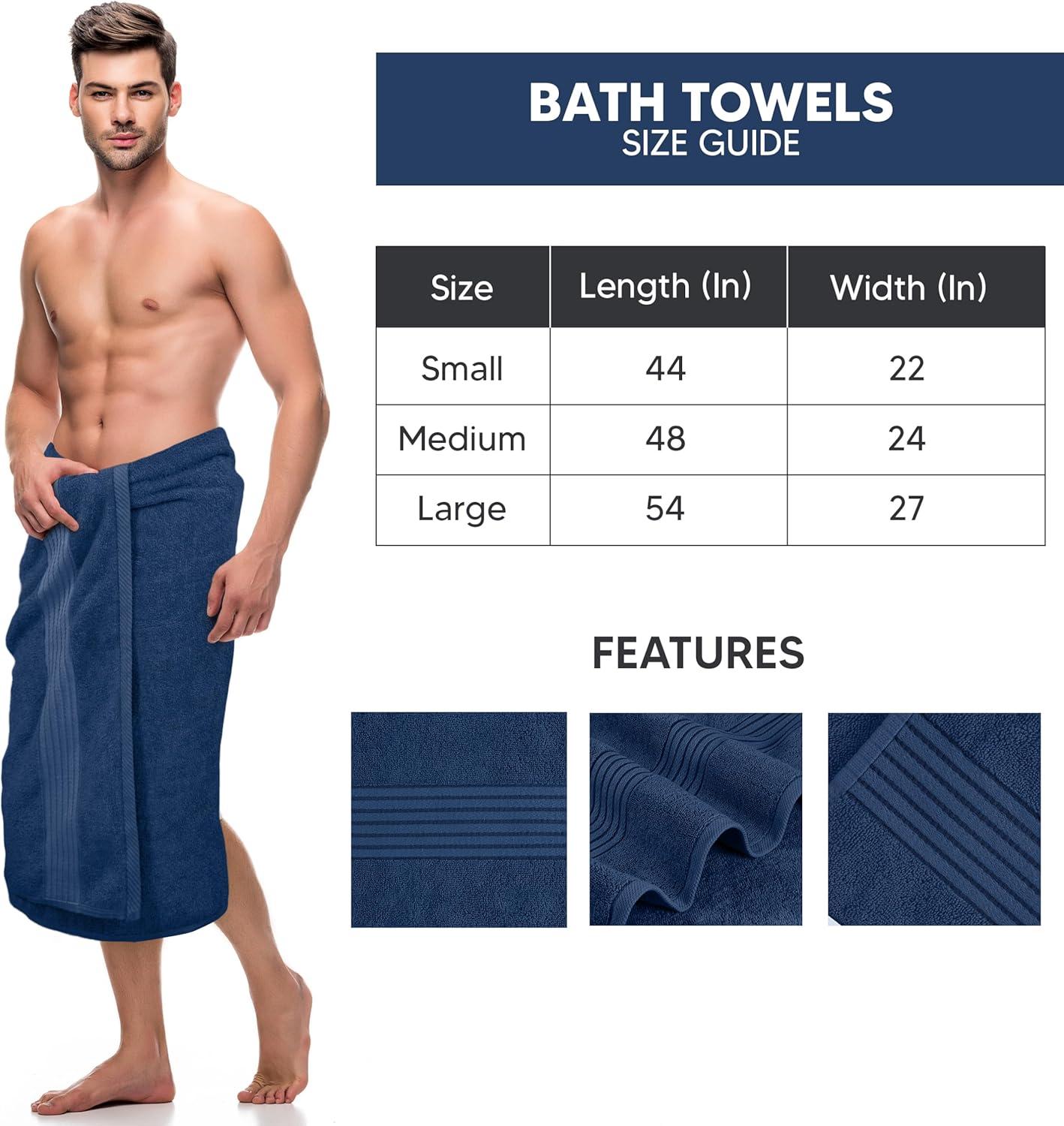 Utopia Towels 4 Pack Bath Towels Set, (27 x 54 Inches) 100% Ring Spun Cotton, Quick Dry, Highly Absorbent, Soft Feel Towels, Perfect for Daily Use (Navy) 27 x 54 Navy