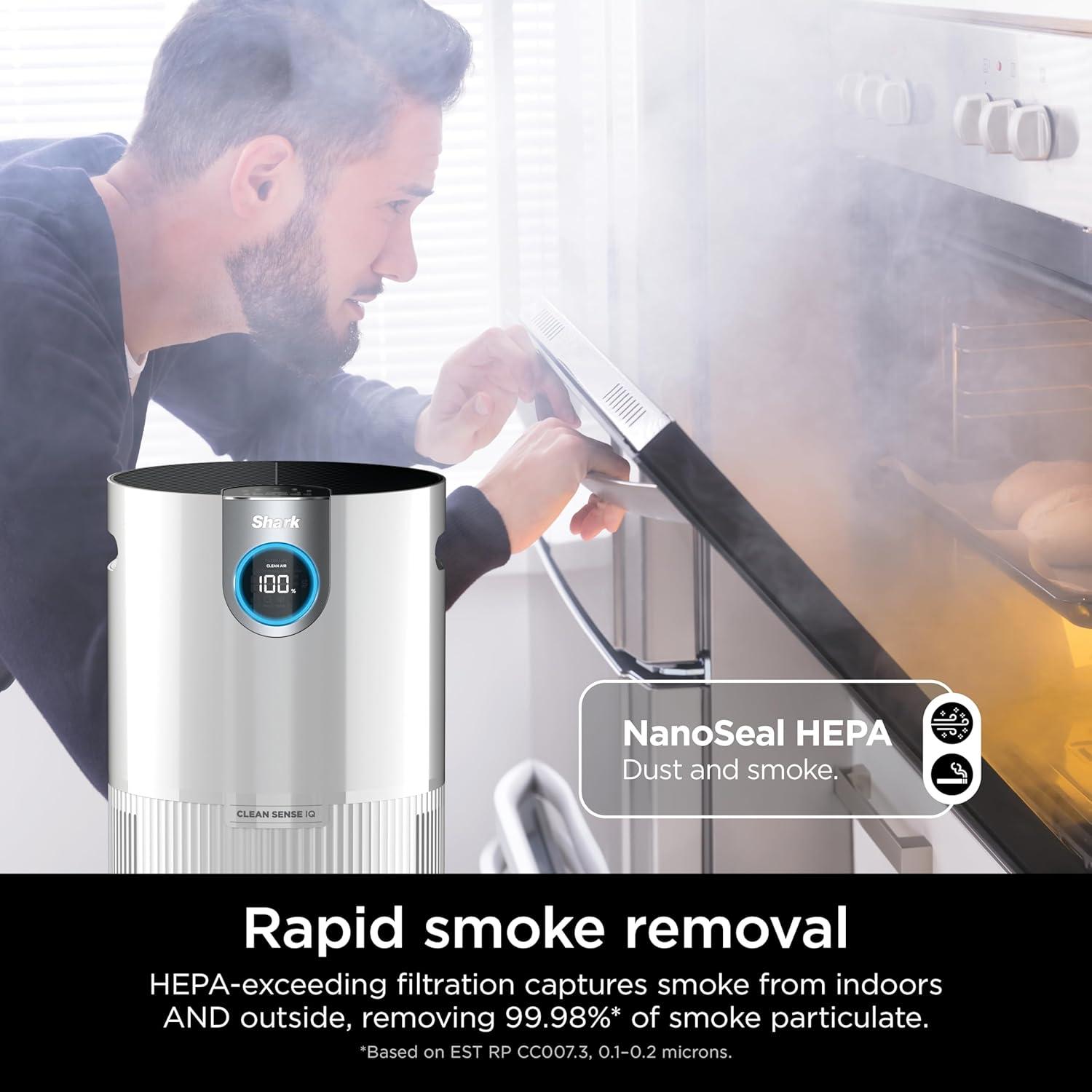 Restored Shark Air Purifier MAX with Nano Seal HEPA, Cleans up to 1000Sq ft HP200 -White (Refurbished)