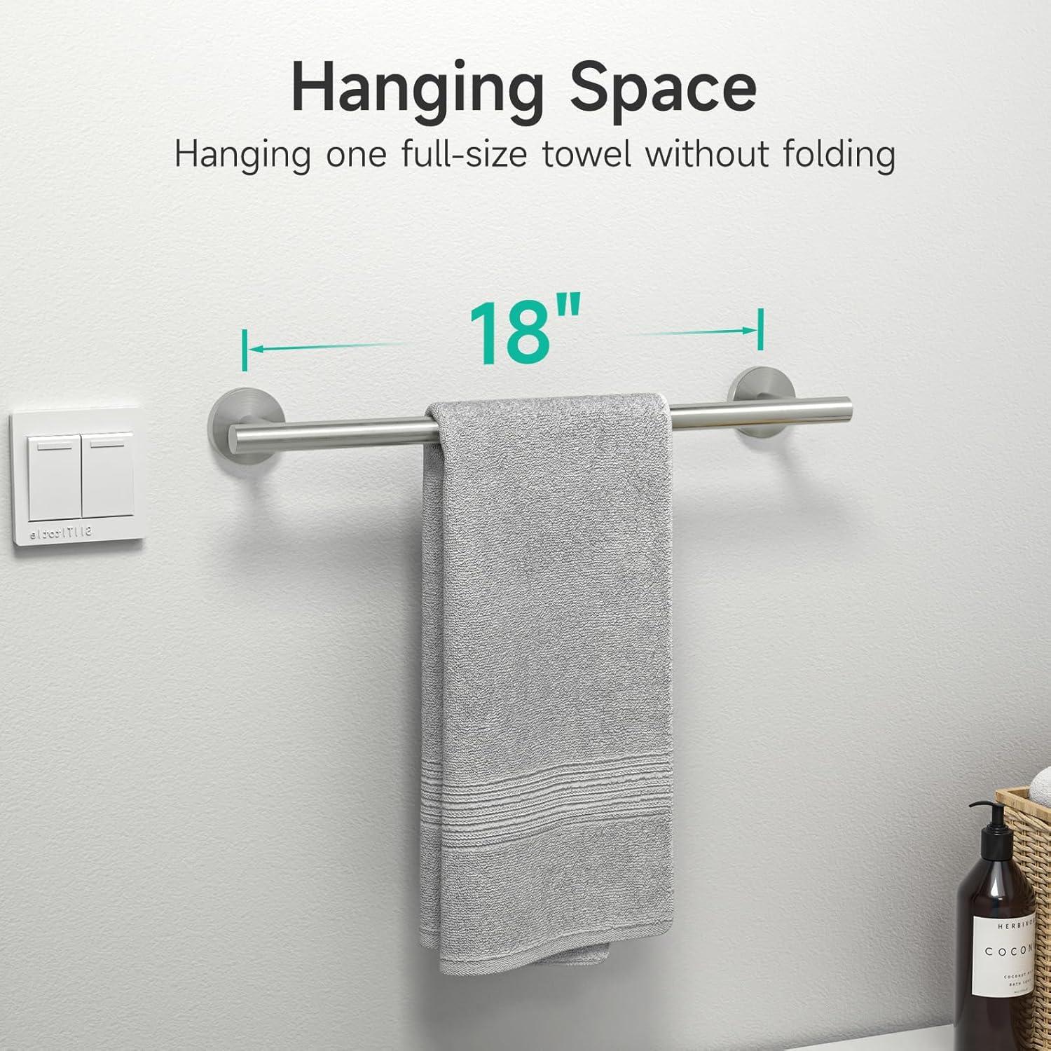 Brushed Nickel Bathroom Accessories Set, 24 Inch Towel Bar Set Wall Mounted, Durable 304 Stainless Steel Bathroom Hardware Set, Modern Style, 5-Piece