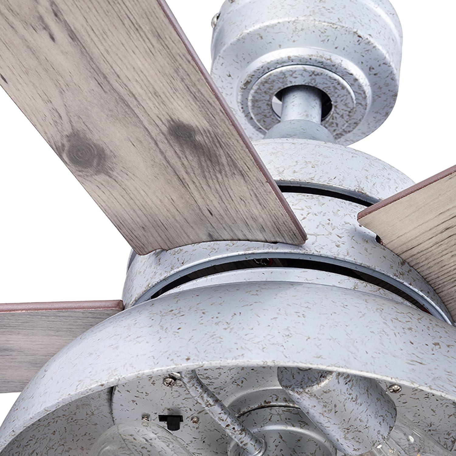 Prominence Home 51660-45 Brightondale Ventilador de Techo LED para Interiores y Exteriores de Estilo Industrial de 52 Pulgadas con Luz - Galvanizado