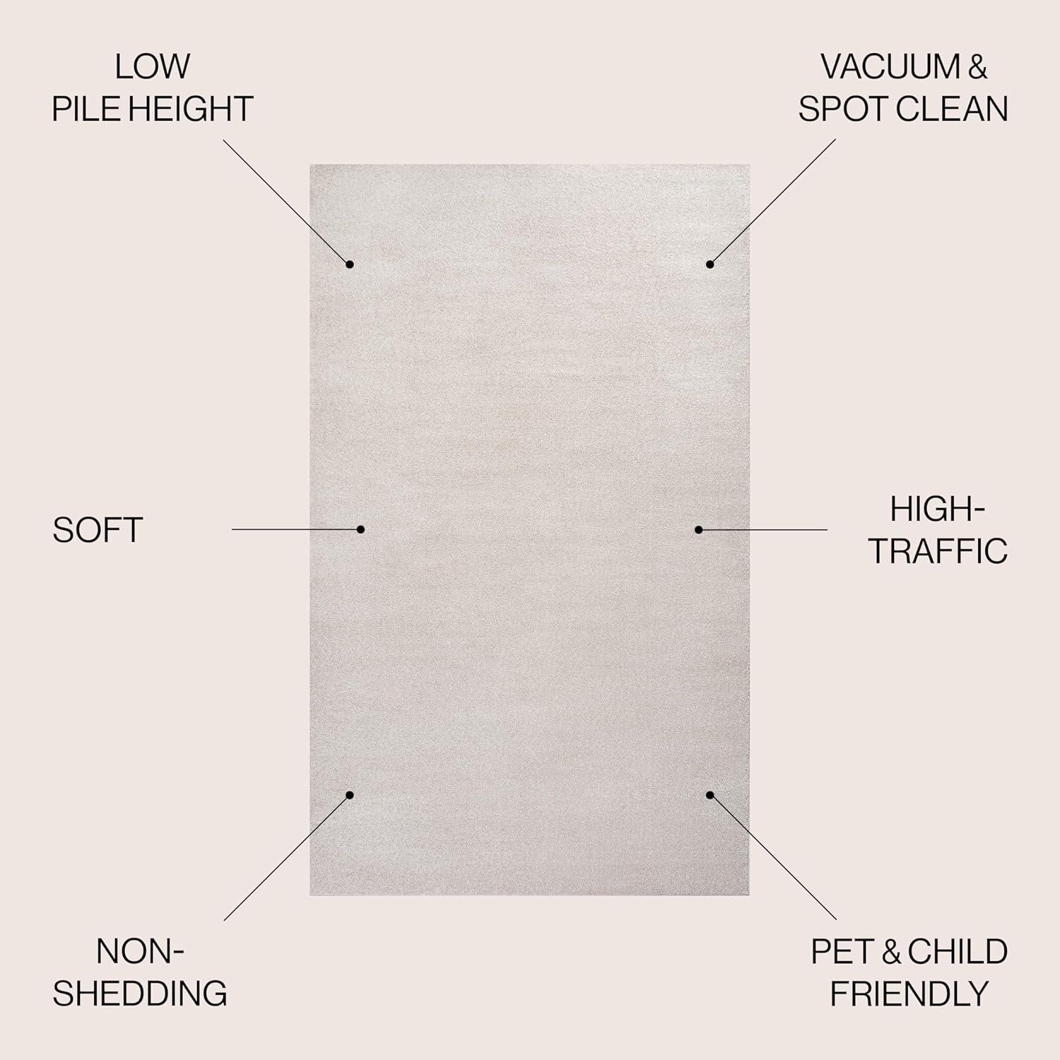 Haze Solid Low-Pile Indoor Area Rug - JONATHAN Y