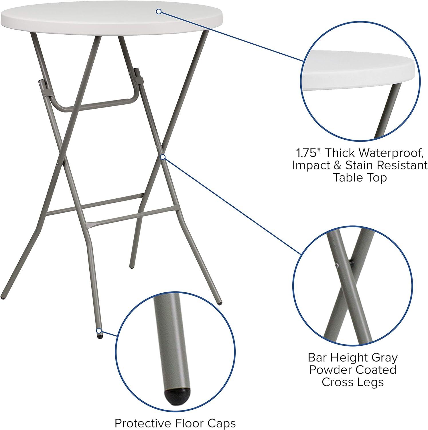 Parker 2.63-Foot Round Plastic Bar Height Folding Event Table