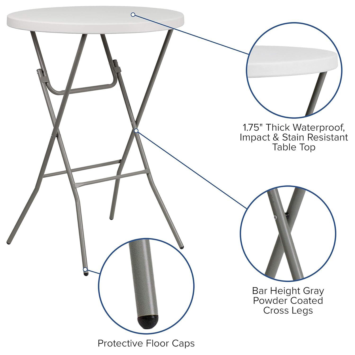 Flash Furniture Parker Round Plastic Bar Height Folding Event Table